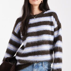ASOS Cotton On Striped Sweater - Brown and Blue